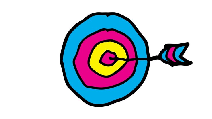 Kids drawing White Background with theme of arrow target