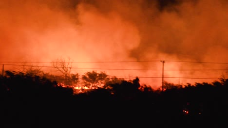 tomada panorámica de un incendio forestal en hawai