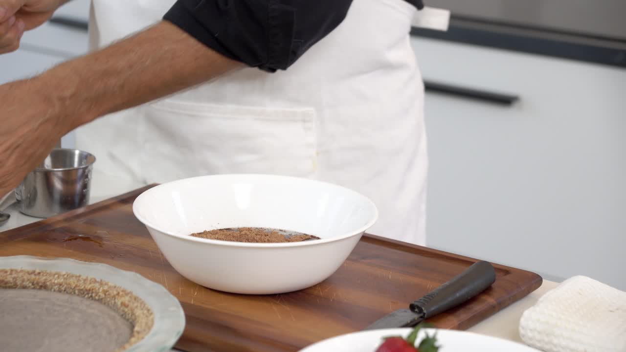 아가베와 초콜릿을 혼합하여 집에서 만든 유제품이 없는 채식주의 치즈케이크 식단 건강한 식습관