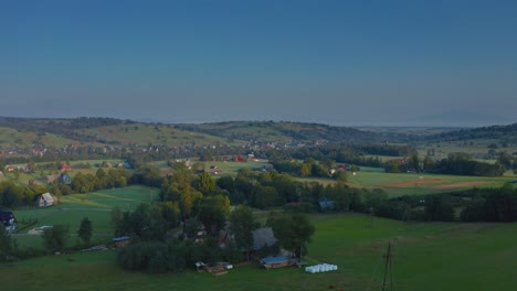 villages at the foothills in dzianisz, podhale region, tatra county, lesser poland voivodeship, southern poland