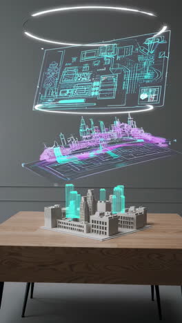 interactive 3d model of a city with augmented reality overlay