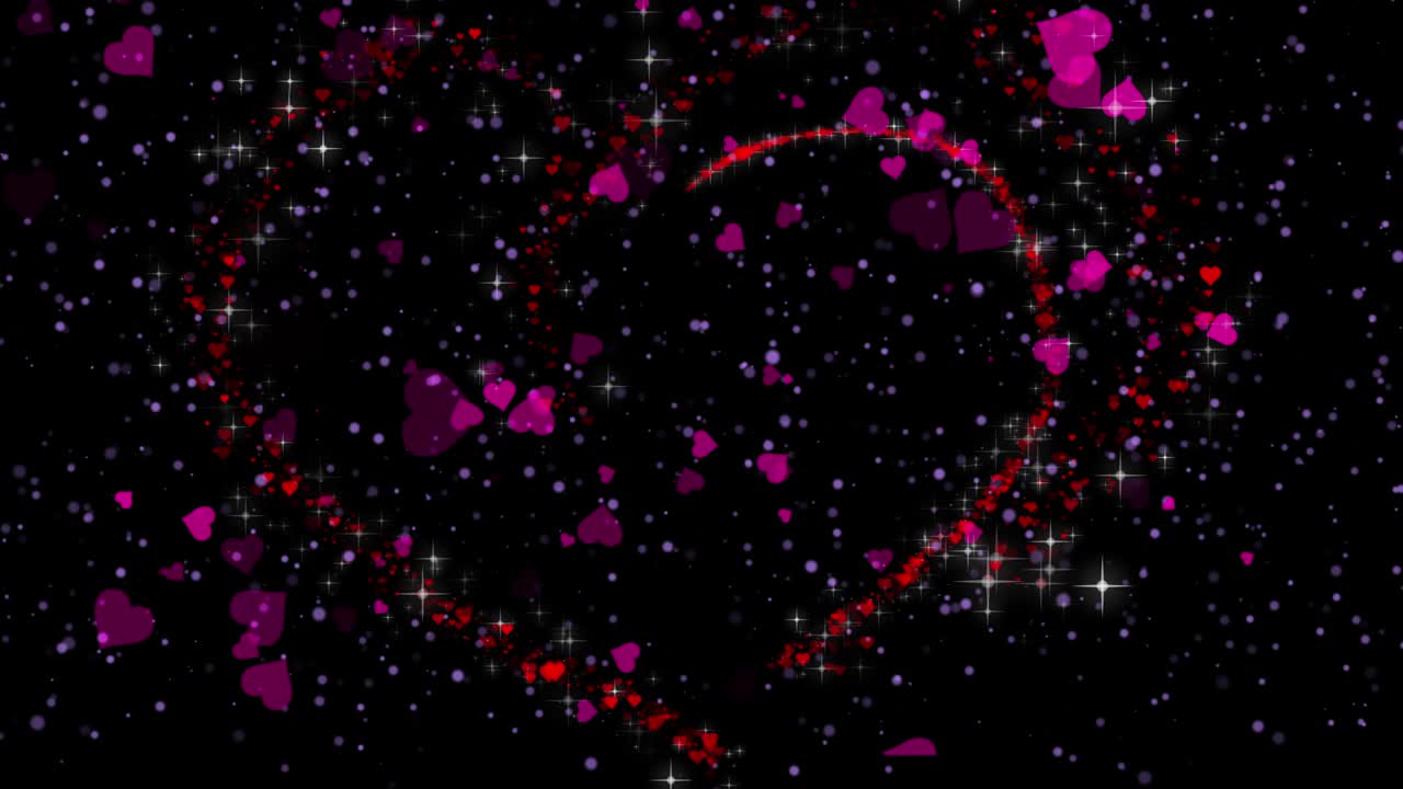 런타인 데이의 은 심장 배경 - 성 발렌타인 인사 카드 모션 디자인