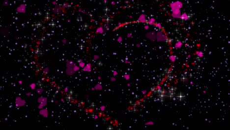 el fondo de los corazones, el día de san valentín cayendo corazón rojo en el fondo. san valentín tarjeta de felicitación diseño de movimiento.