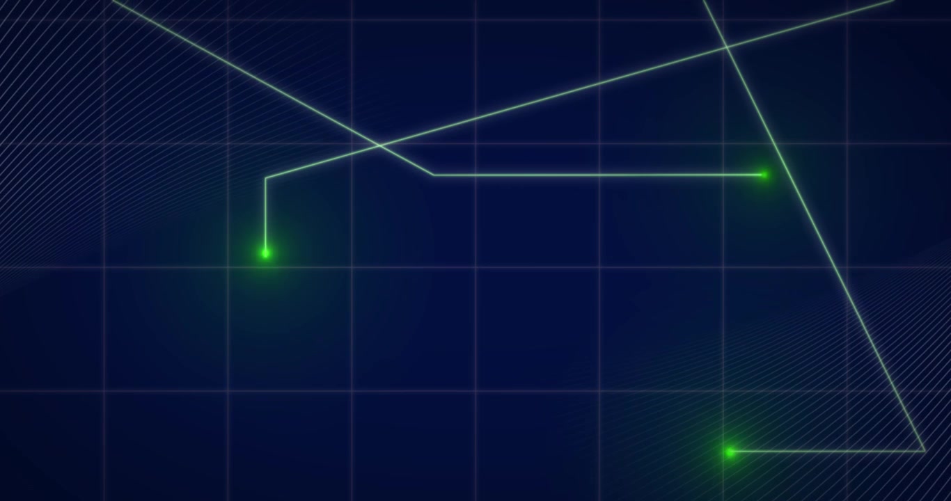Abstract Digital Background with Glowing Green Nodes and Connecting Lines
