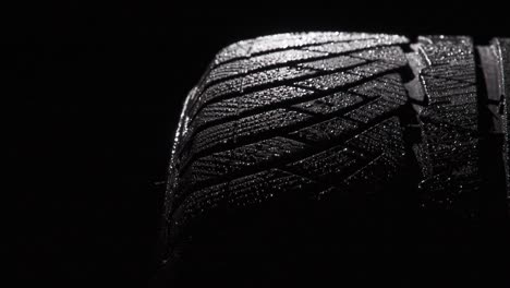 sports tire in water droplets. loop