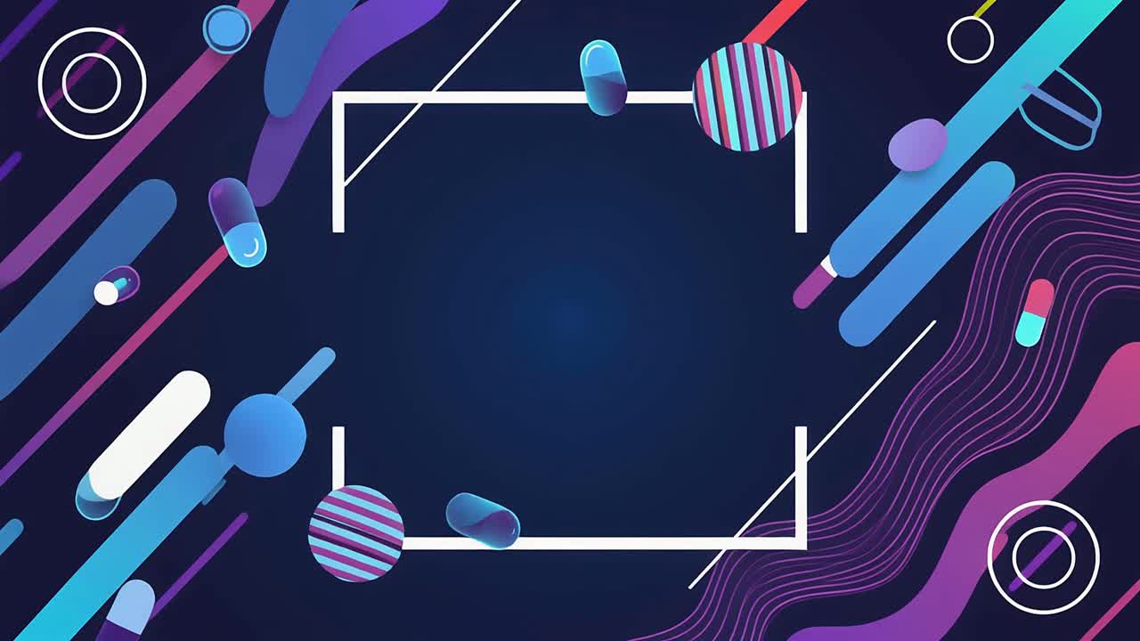 Abstract Motion Graphics Background with Geometric Shapes and Frame
