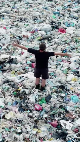 a man at a large garbage dump apocalypse a man at a large garbage dump apocalypse