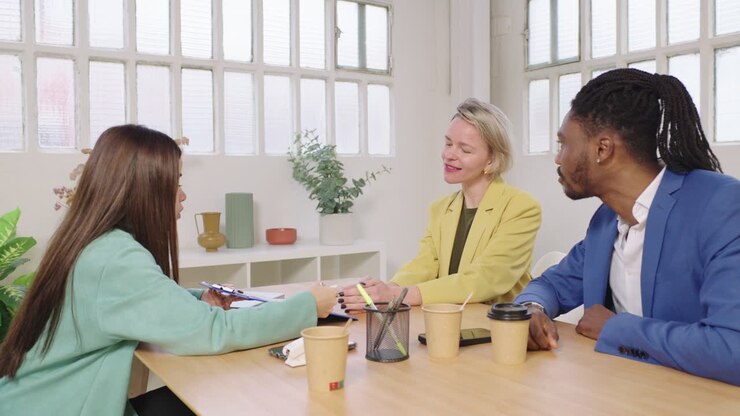 Business meeting with colleagues
