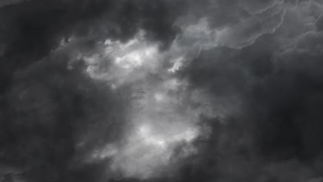 el rayo golpea una tormenta nubes oscuras 4k