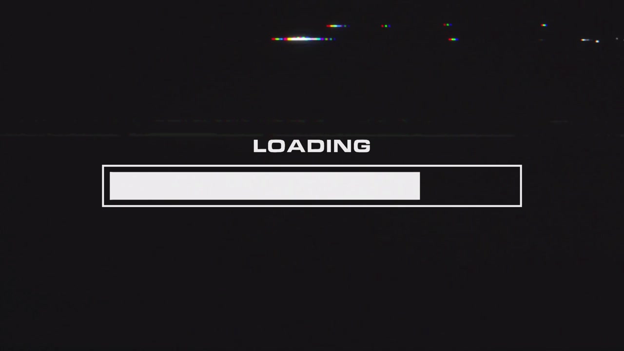 Digital Loading Progress Bar with Retro Glitch Effect