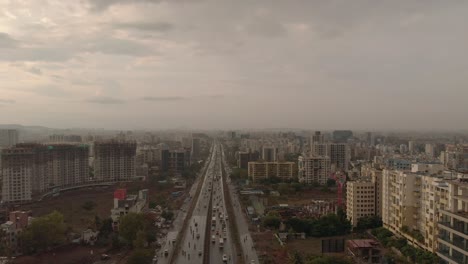 flying straight over a busy highway