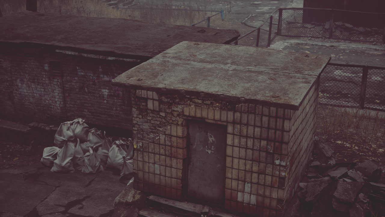 edificios viejos y abandonados en una pequeña ciudad