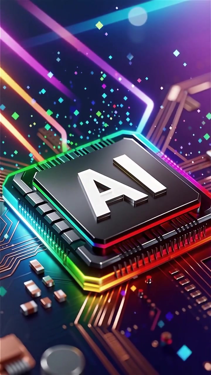 Futuristic AI Chip Motherboard Technology Background