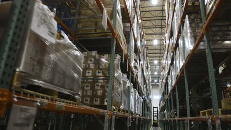 rows of boxes ready to be shipped out at logistics shipping center