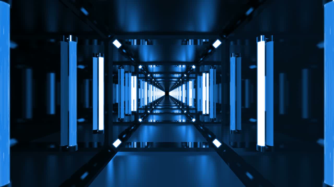 Blue 4k Abstract Digital Background Tunnel
