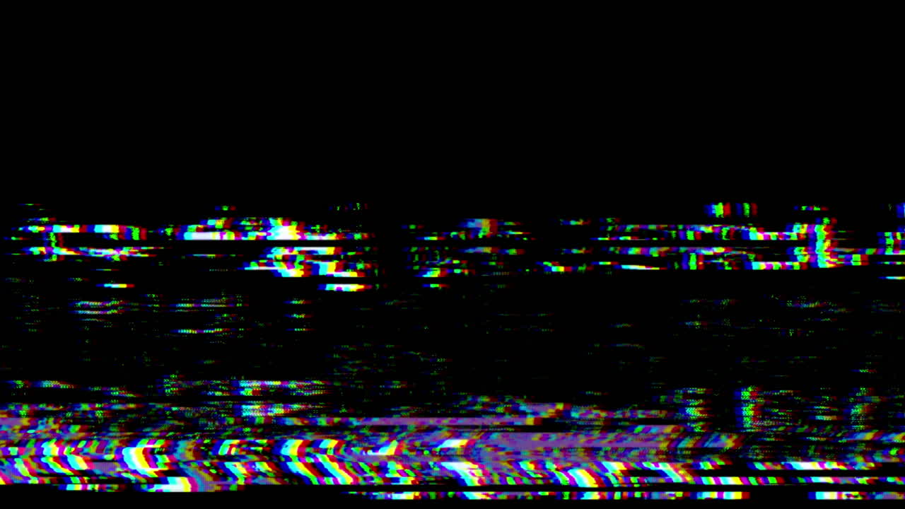 Digital glitch støj-effekt på sort baggrund