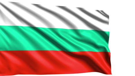 flag of bulgaria with fabric structure in the wind (alpha channel, loopable)