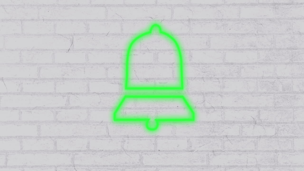 벽돌 벽 4k에 네온 표지판을 내려 놓습니다.