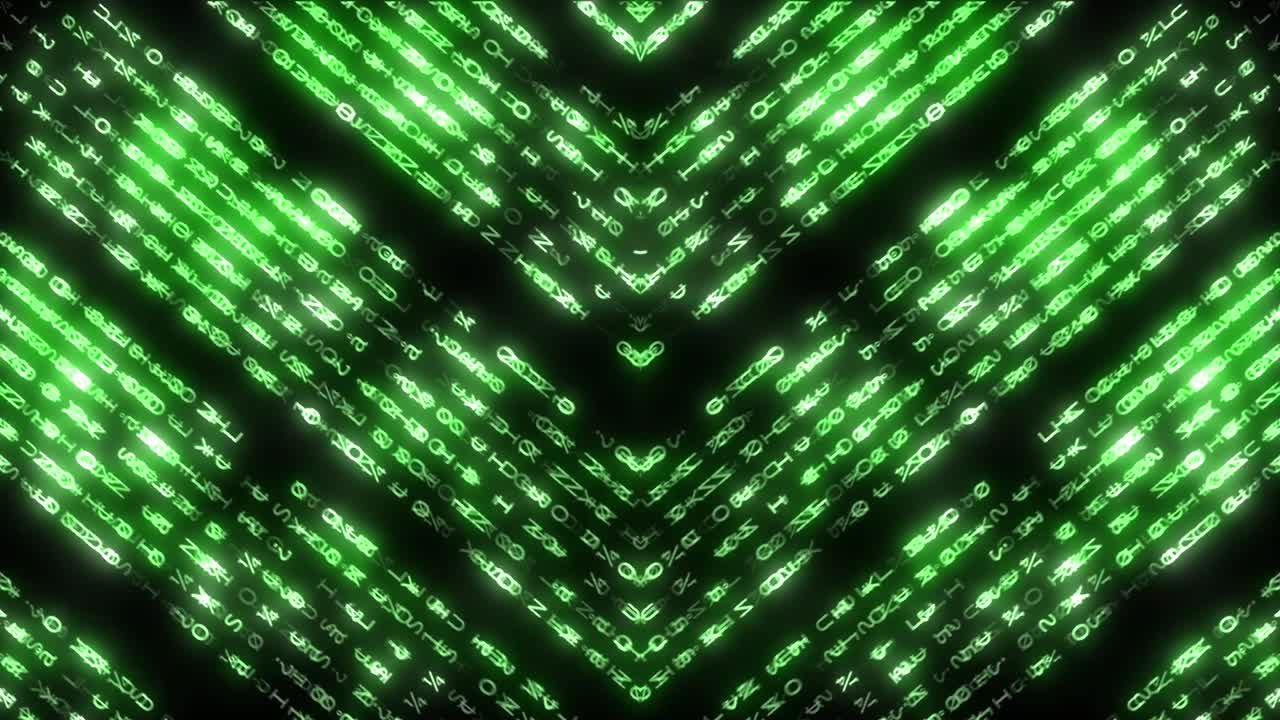 Glowing Green Text Digital Pattern