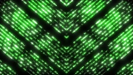 glowing green text digital pattern