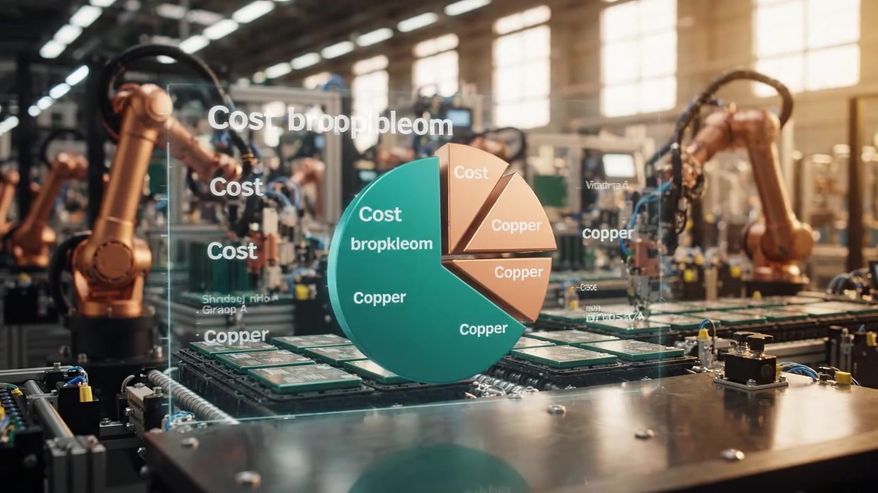 Robotic Arms Working in a Factory with Holographic Data Visualization