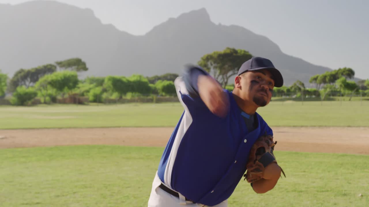 Baseball player throwing a ball during a match