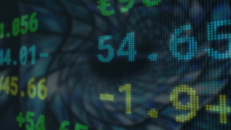 animation of financial data processing over digital mesh