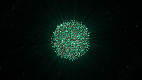 abstract explosion of glowing particles