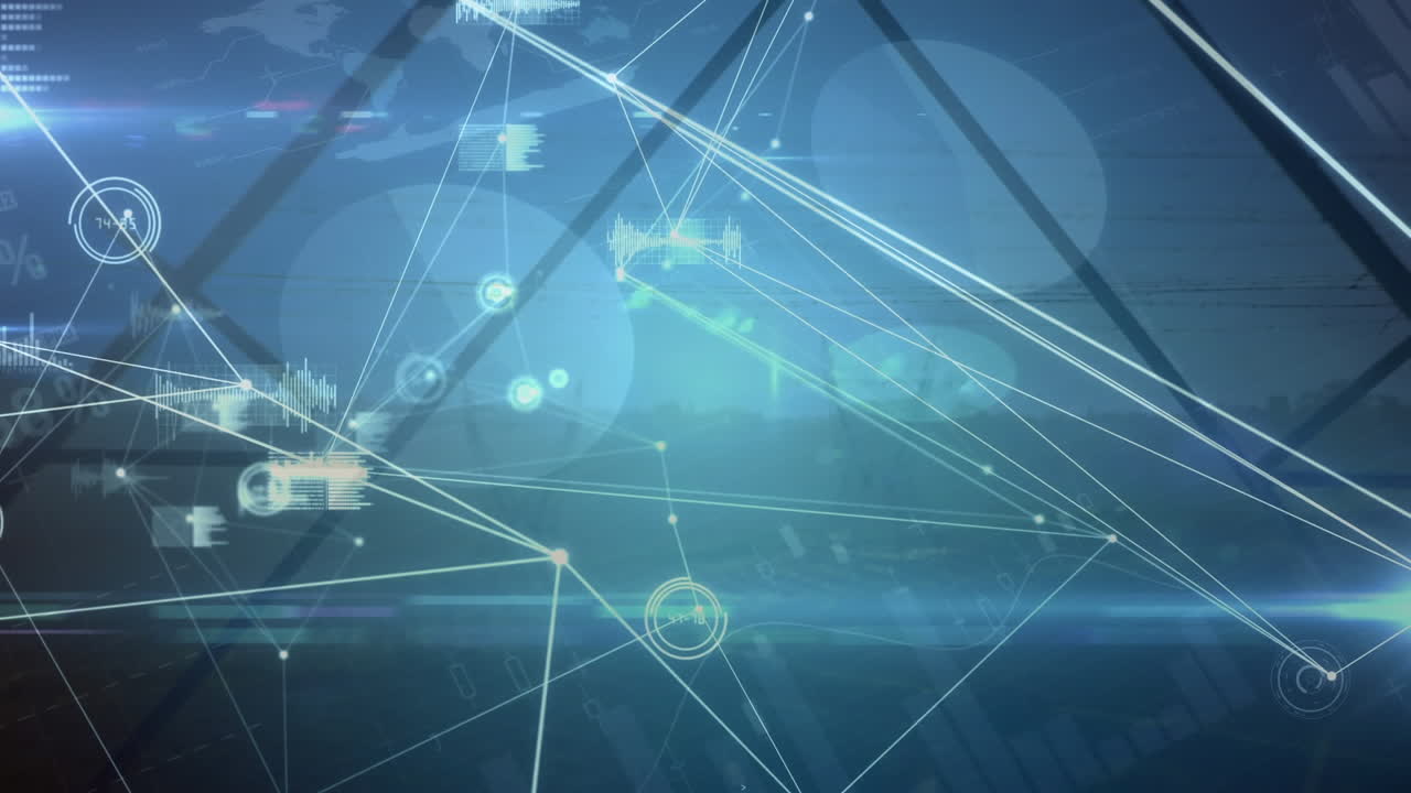 animación de la red de conexiones y procesamiento de datos