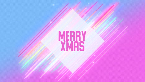 merry xmas text with neon lines on purple gradient