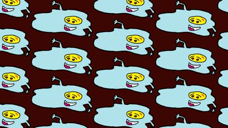 kids drawing pop art seamless background with theme of fried eggs