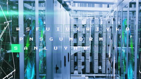 animation of text and data processing over computer servers