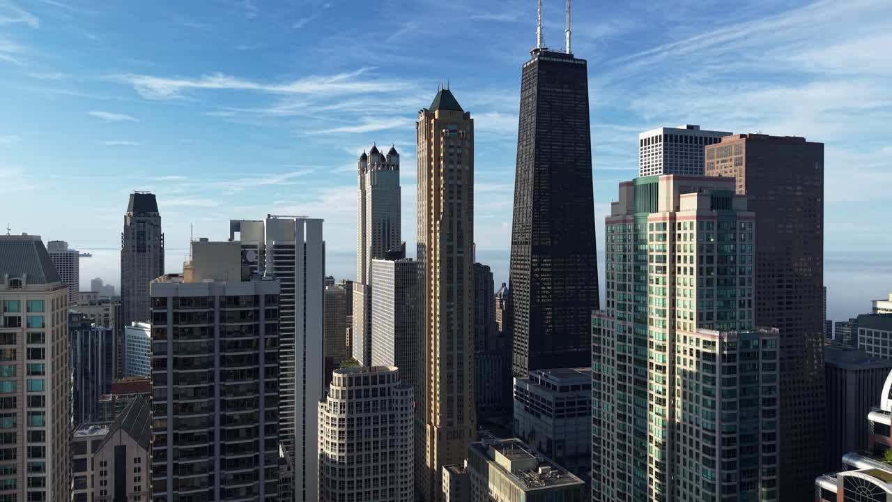 Downtown Chicago USA Skyscrapers and Towers, Drone Shot of Cityscape Skyline