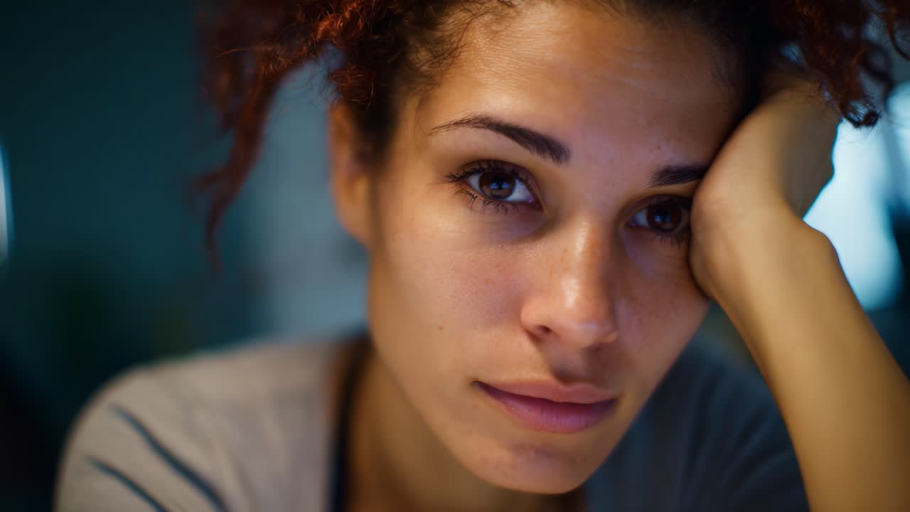 Emotional Reflection: A Portrait of Contemplation and Introspective Mood Captured in Two Frames Showing a Woman Deep in Thought