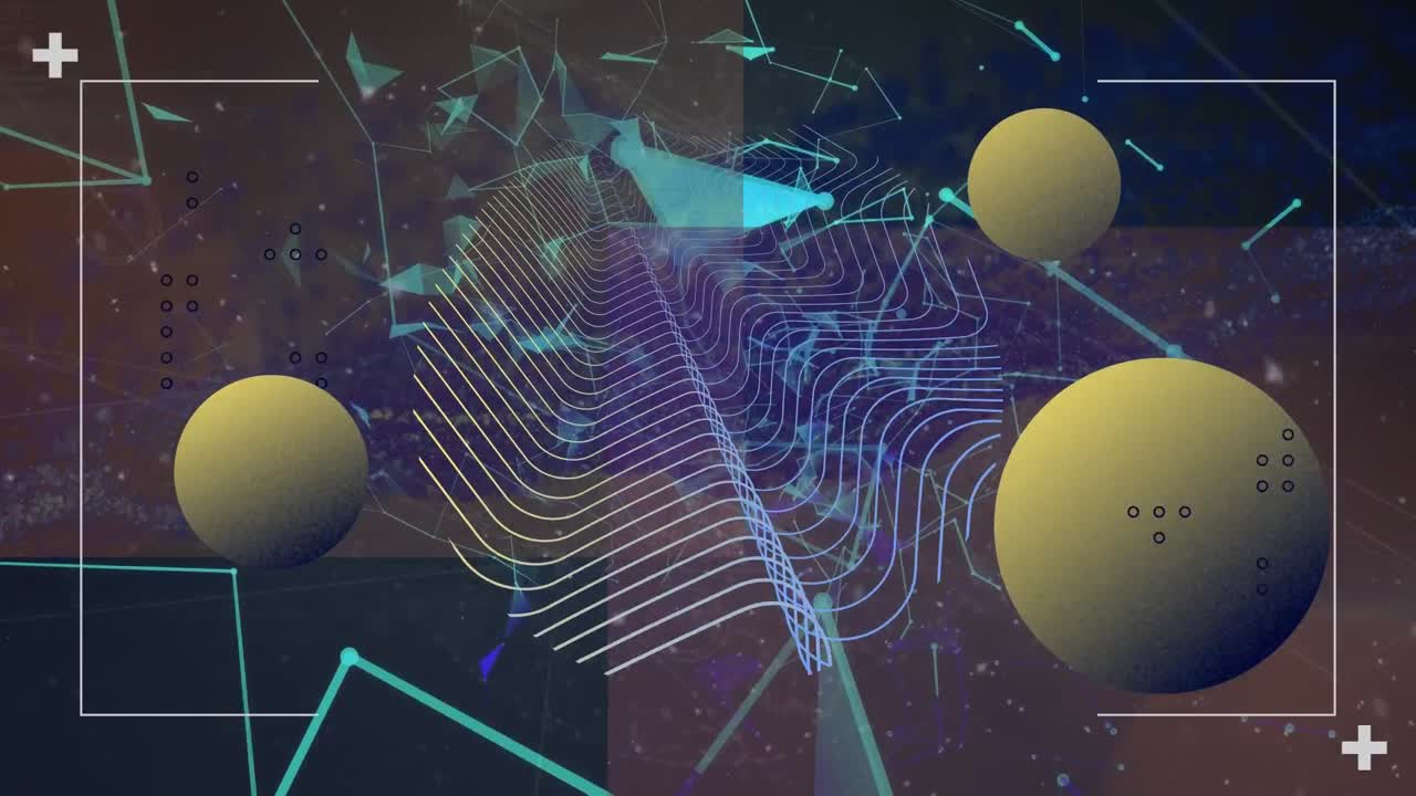 animación del procesamiento de datos sobre formas