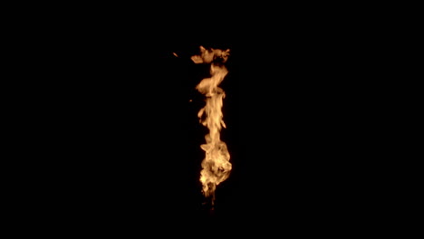 gas burning fire flame isolated on dark black background, vfx element