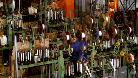 Female-worker-working-in-rope-making-industry-4k