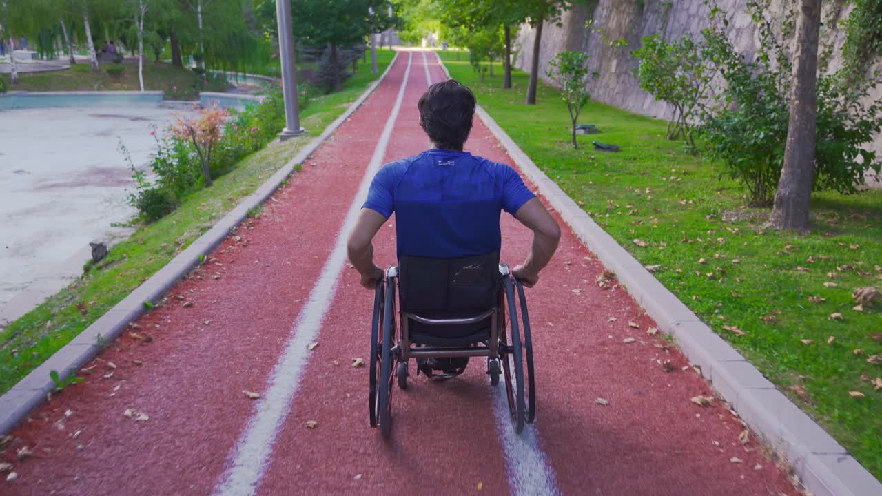Young athlete with a physical disability in a wheelchair.