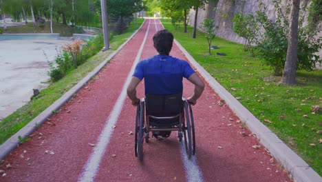 young athlete with a physical disability in a wheelchair.