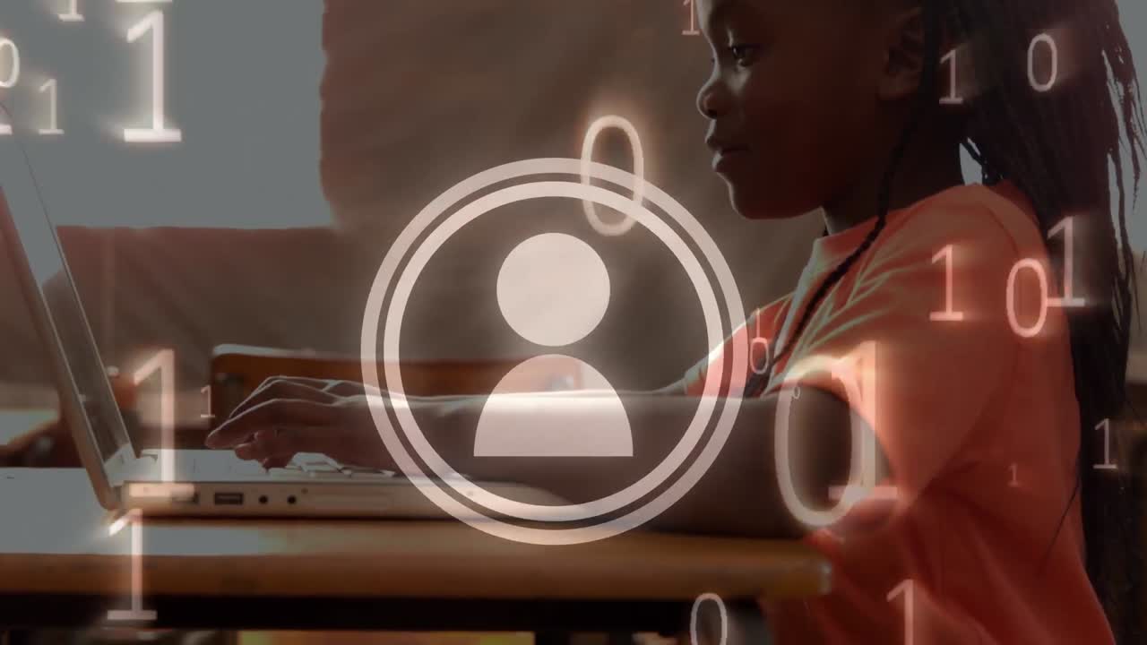 animación de escaneo de alcance sobre la gente de negocios en la oficina