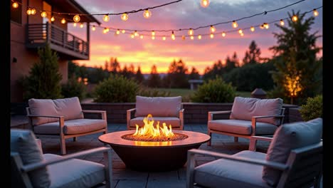 cozy evening by the fire pit