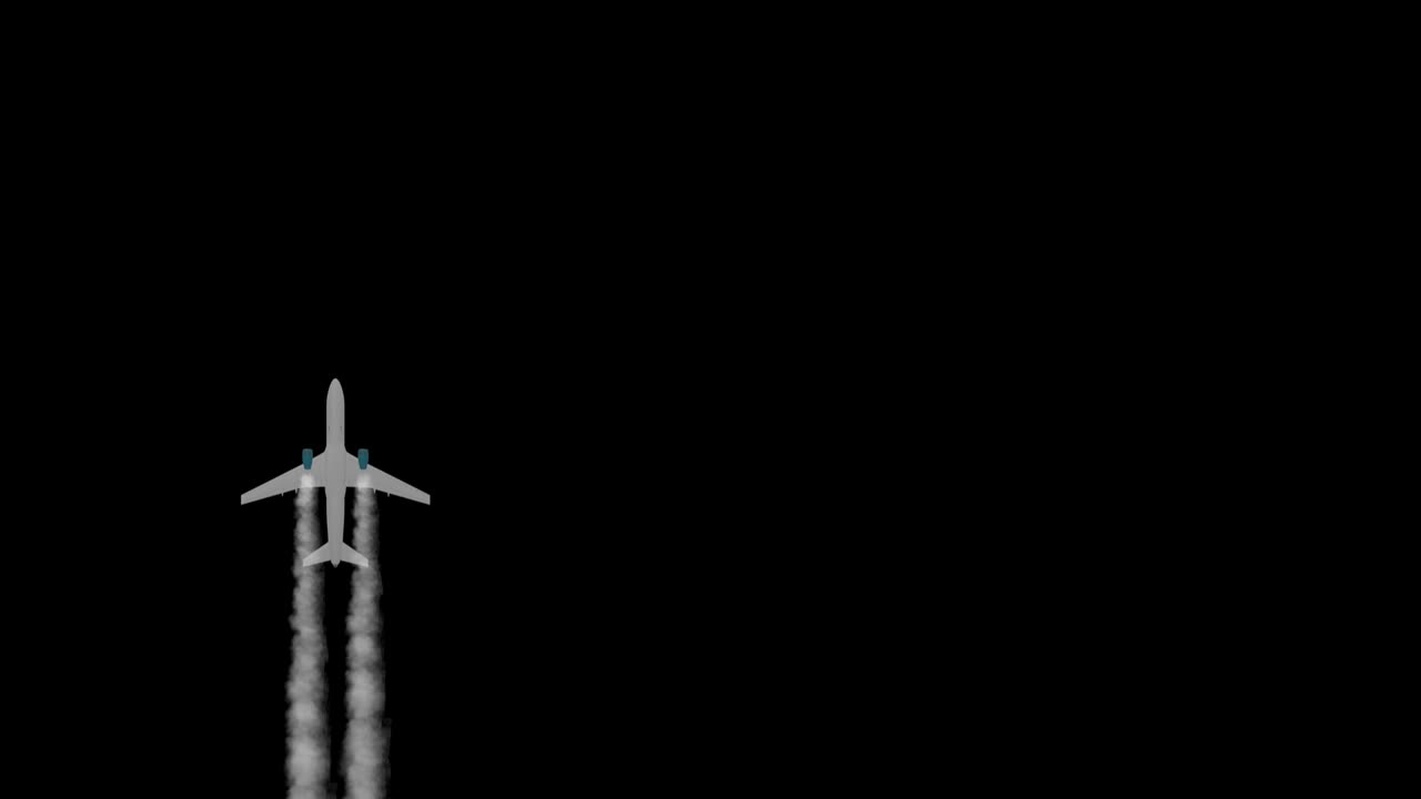 Aircraft Contrails At Night