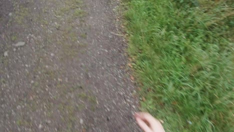 pov trail runner in slow motion