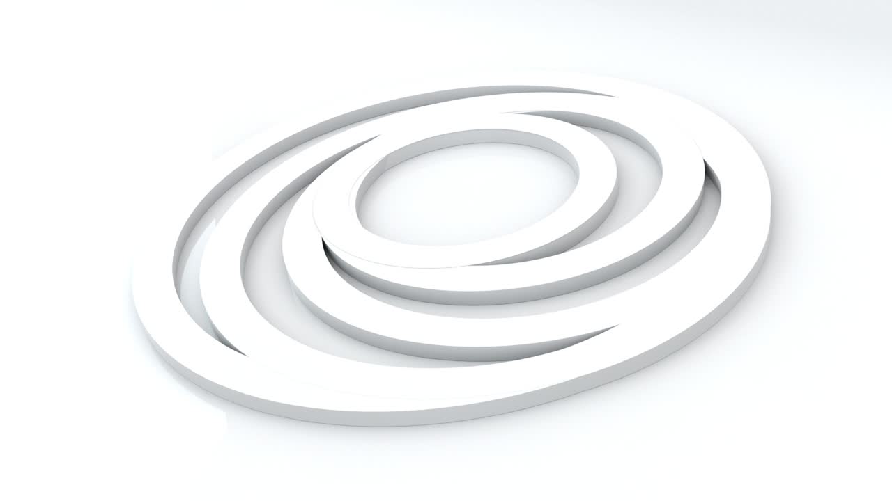representación en 3d de anillos abstractos uno dentro del otro. círculos geométricos con efecto giratorio, generados por computadora
