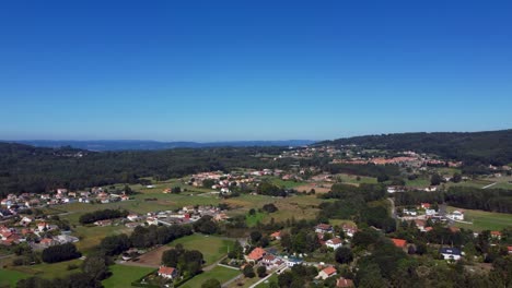 long view of low mountains, dji mini 2 stock footage: galician countryside and agroforestry landscape, vertical view