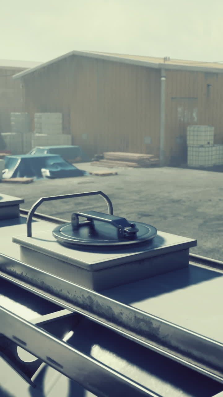 산업 환경에서 컨베이어 벨트의 클로즈업