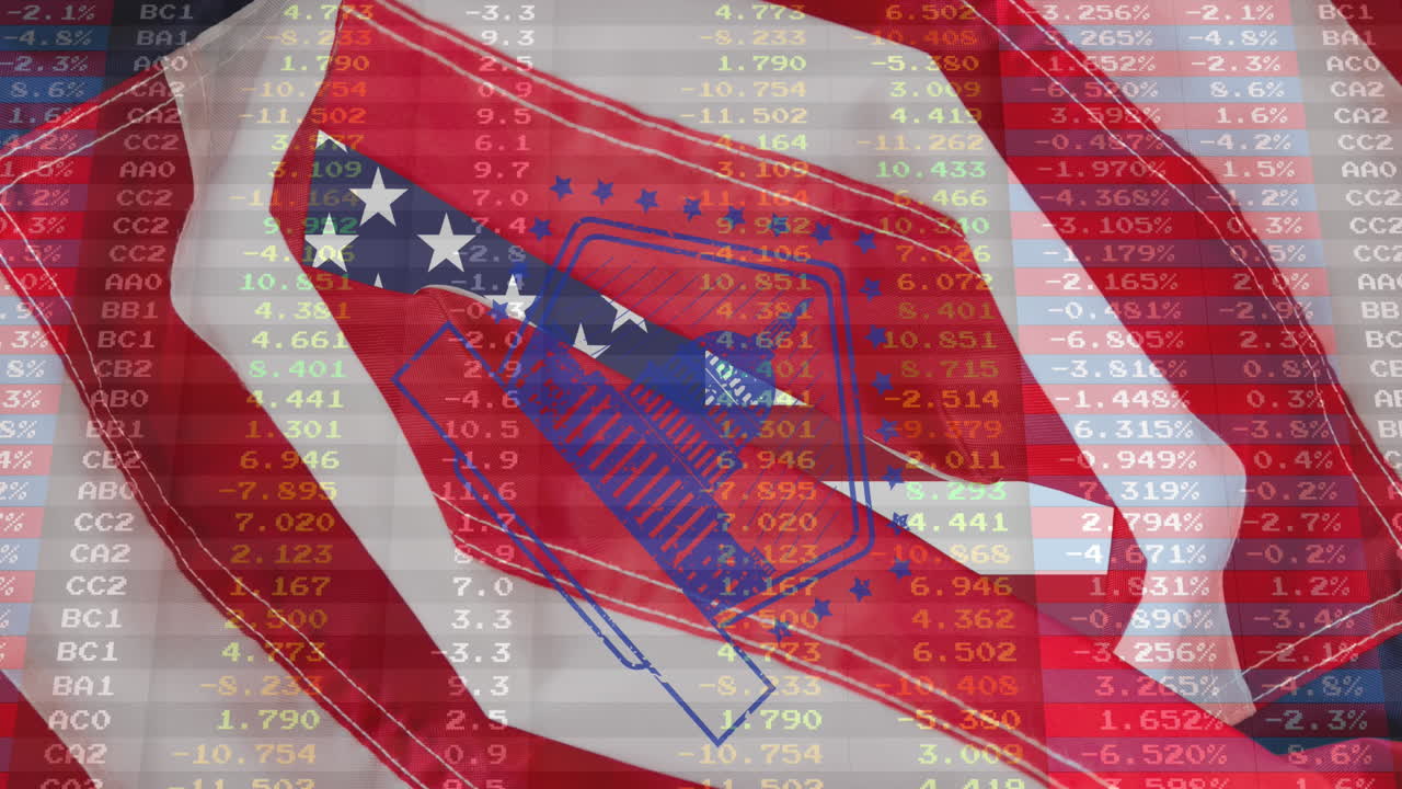 통계 및 금융 데이터 처리의 애니메이션: 미국 발