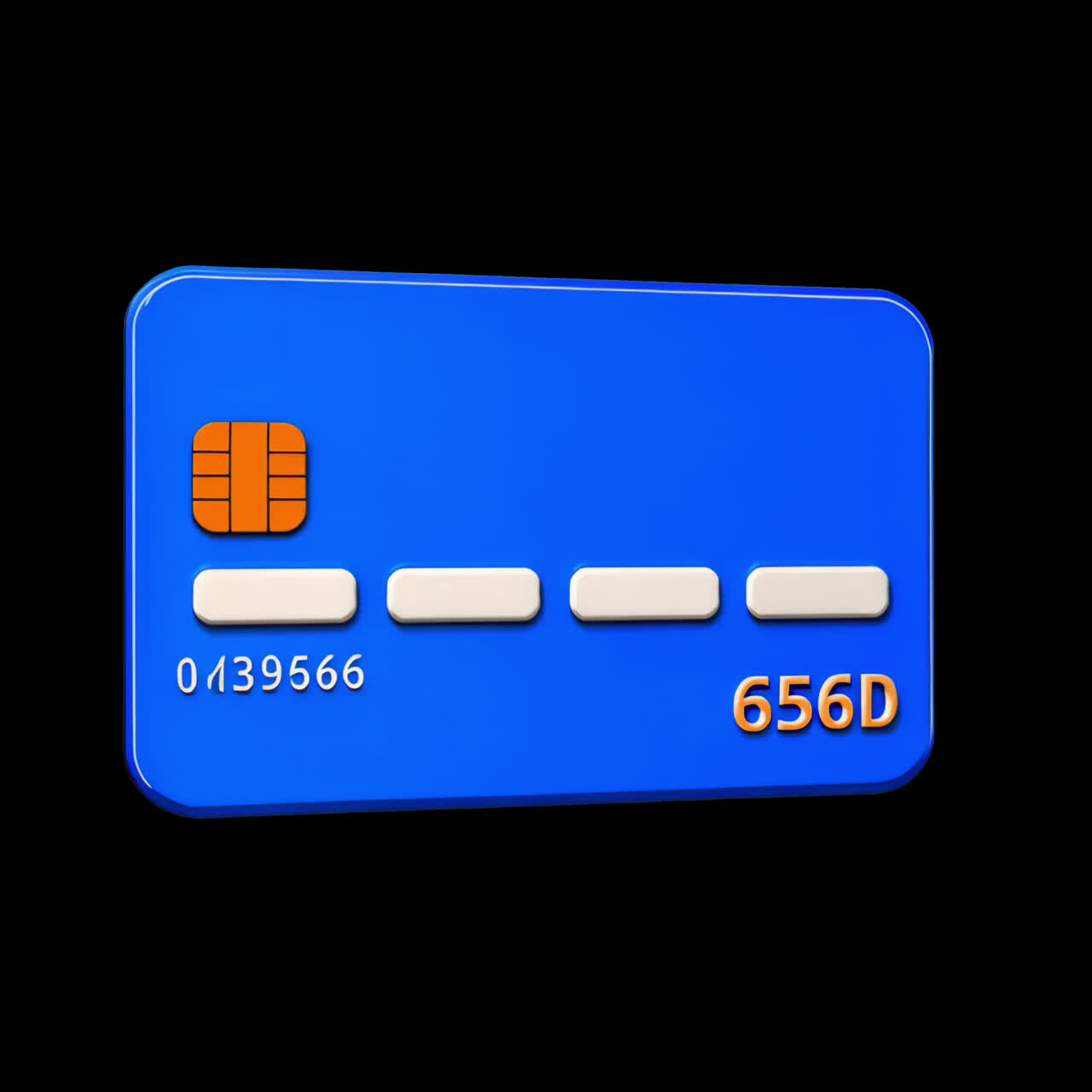 Minimalist blue credit card icon animation isolated asset, transparent 4K video, alpha channel