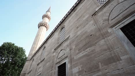 gate to the courtyard of the sultan suleiman mosque, istanbul, turkey. the sultan suleiman mosque is an ottoman imperial mosque located on the third hill