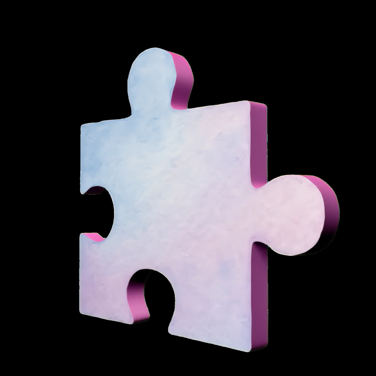 Pastel puzzle piece texture animation isolated asset, transparent 4K video, alpha channel, ProRes
